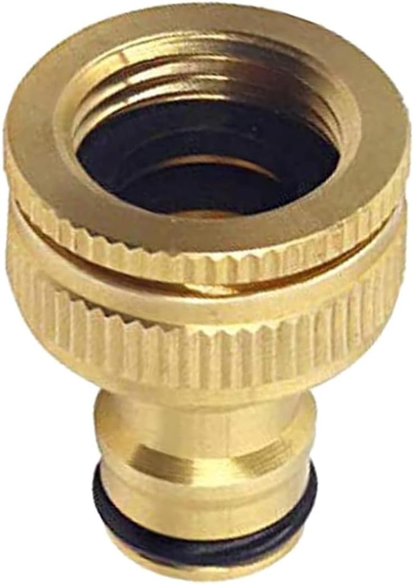 SnelShoppen - Messing Tuinkraan Aansluitstuk, 3/4 inch en 1 inch 2-in-1 Adapter voor Snel Verbinden van Tuinslangen en Kranen, Ideaal voor Tuin, Campi
