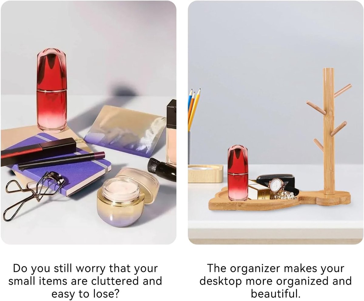 Houten Sleutelhouder Met Plank - Resin Geluks Kat Schaal - 3 Hangers - Voor Ringen en Telefoon - ShopVlot