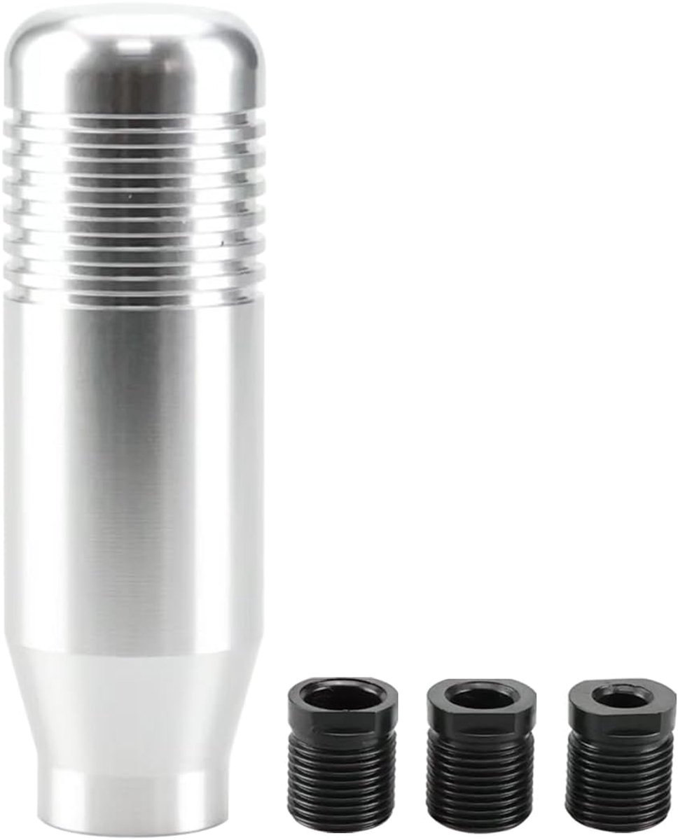 SnelShoppen - Handgeschakelde Versnellingspook, 8.5cm, Aluminium Legering, Schakelhandvat voor de Meeste Auto's (Zilver)
