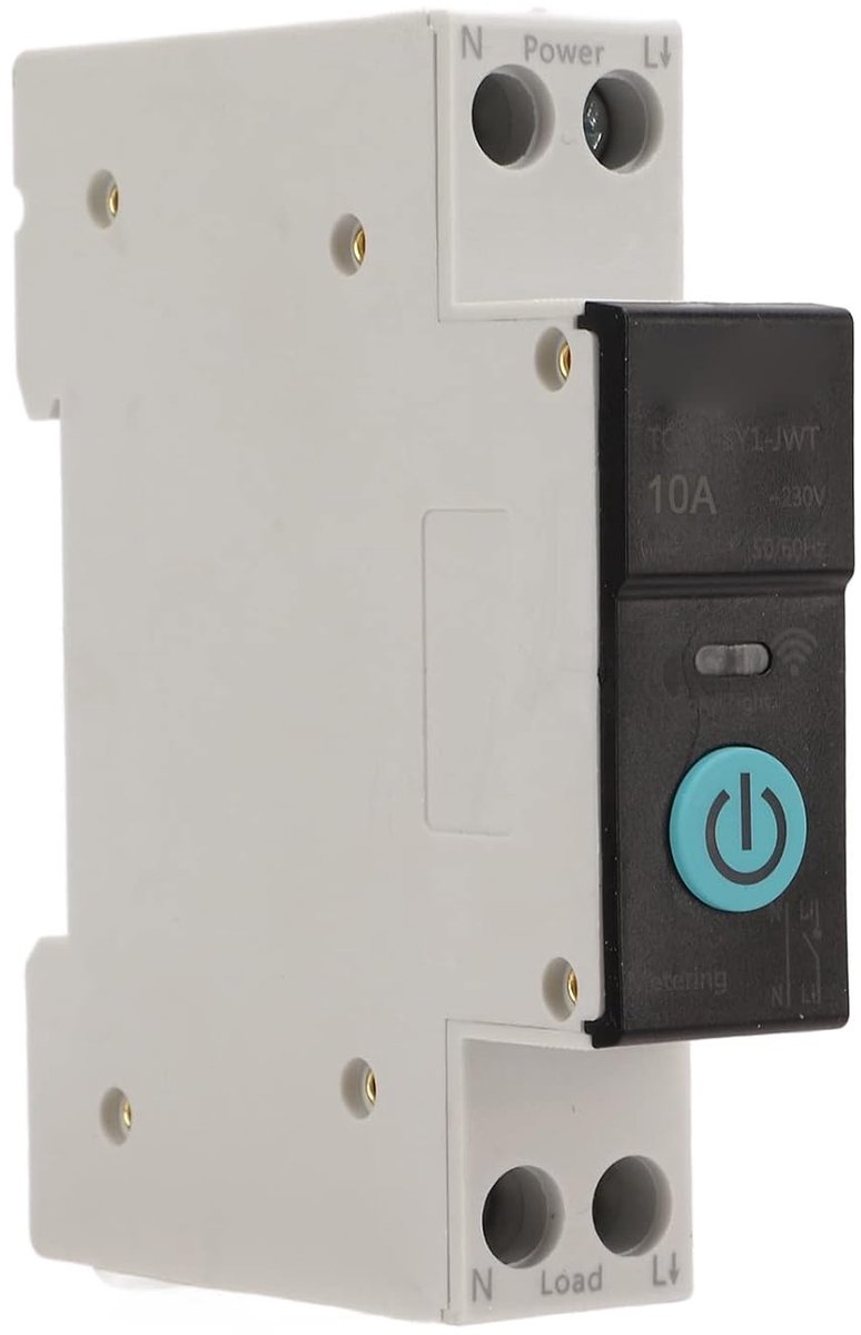 SnelShoppen - Slimme DIN Rail Power Switch - WIFI Schakelaar met Mobiele Afstandsbediening - 3 Timer Modus voor Huishoudelijke Apparaten - Vlamvertrag