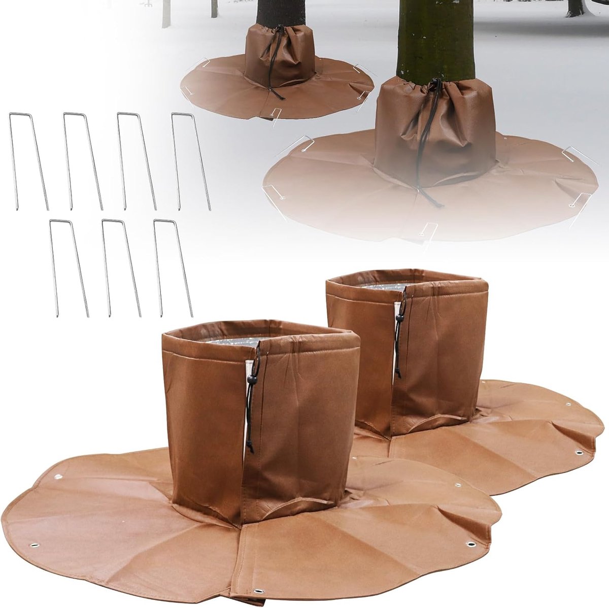 SnelShoppen - Tesmotor Palmwortel Bescherming - 2-pack - Koude Bescherming voor Planten en Bomen tot 34 cm Diameter - Winterbescherming voor Palmen -
