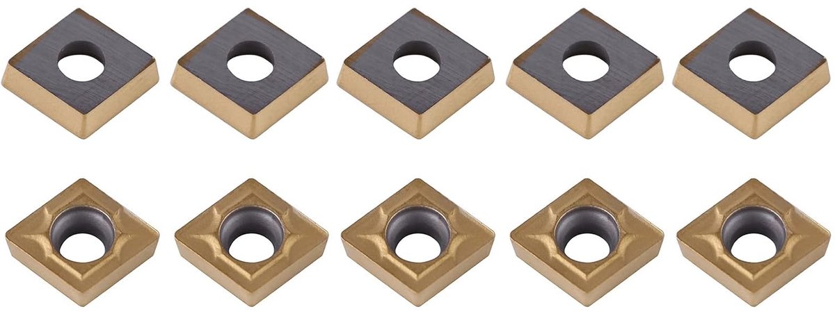 SnelShoppen - 10 Stuks CNC Hardmetalen Tips Inserts Snijblad Cutter Draaigereedschap met Opbergdoos 10×4×1 voor Precisie Bewerking