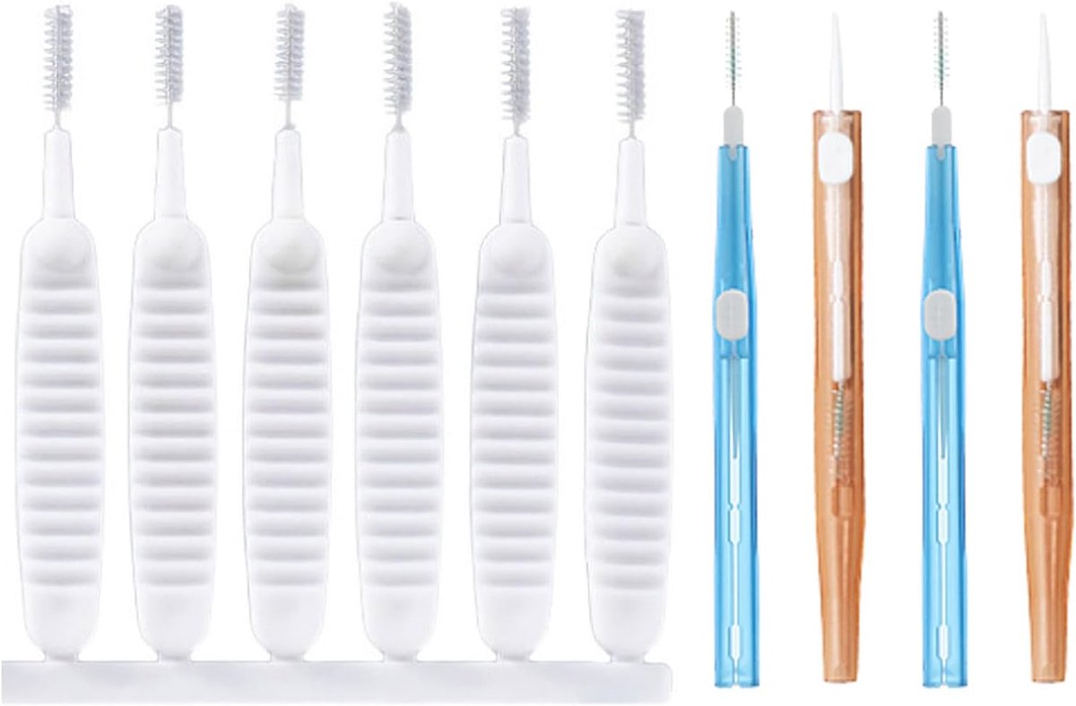 SnelShoppen - 10x Douchemondstuk Schoonmaakborstel, Multifunctionele Mini Split Nylon Borstels voor Anti-verstoppen Douche, Keyboard, Mobiele Telefoon