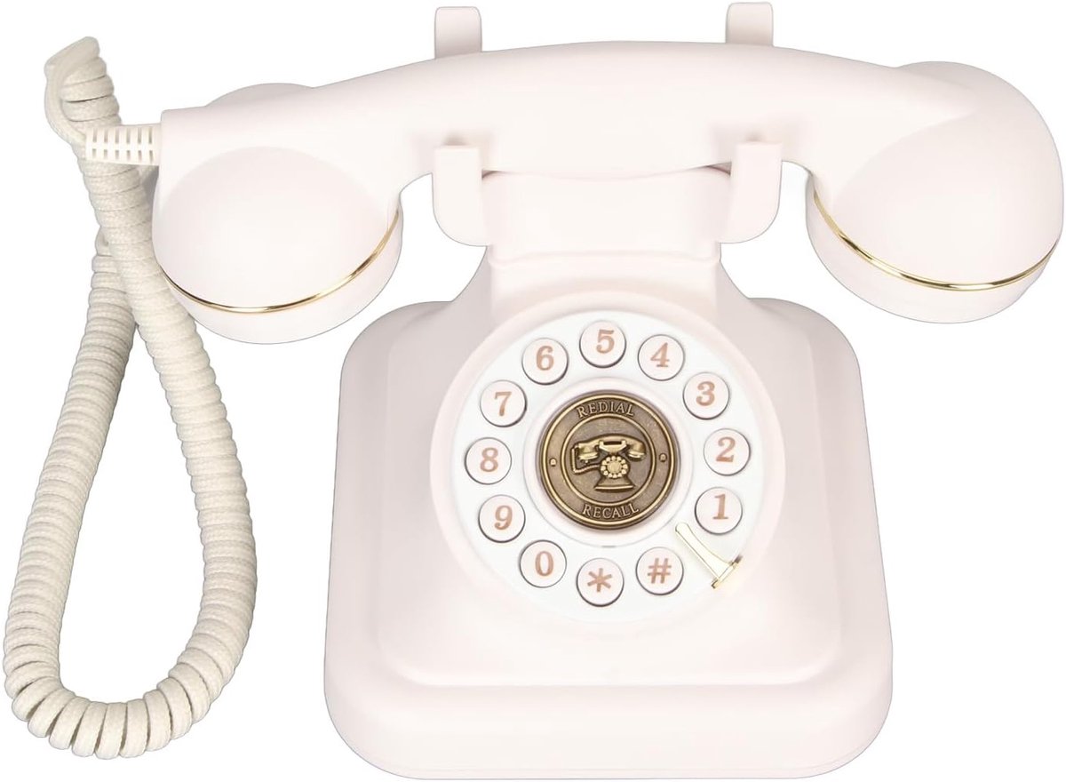 SnelShoppen - Vintage Corded Telephone, Retro Oude Stijl Classic Bedrade Telefoon met Grote Knoppen, Antieke Decoratieve Telefoon voor Thuis en Kantoo