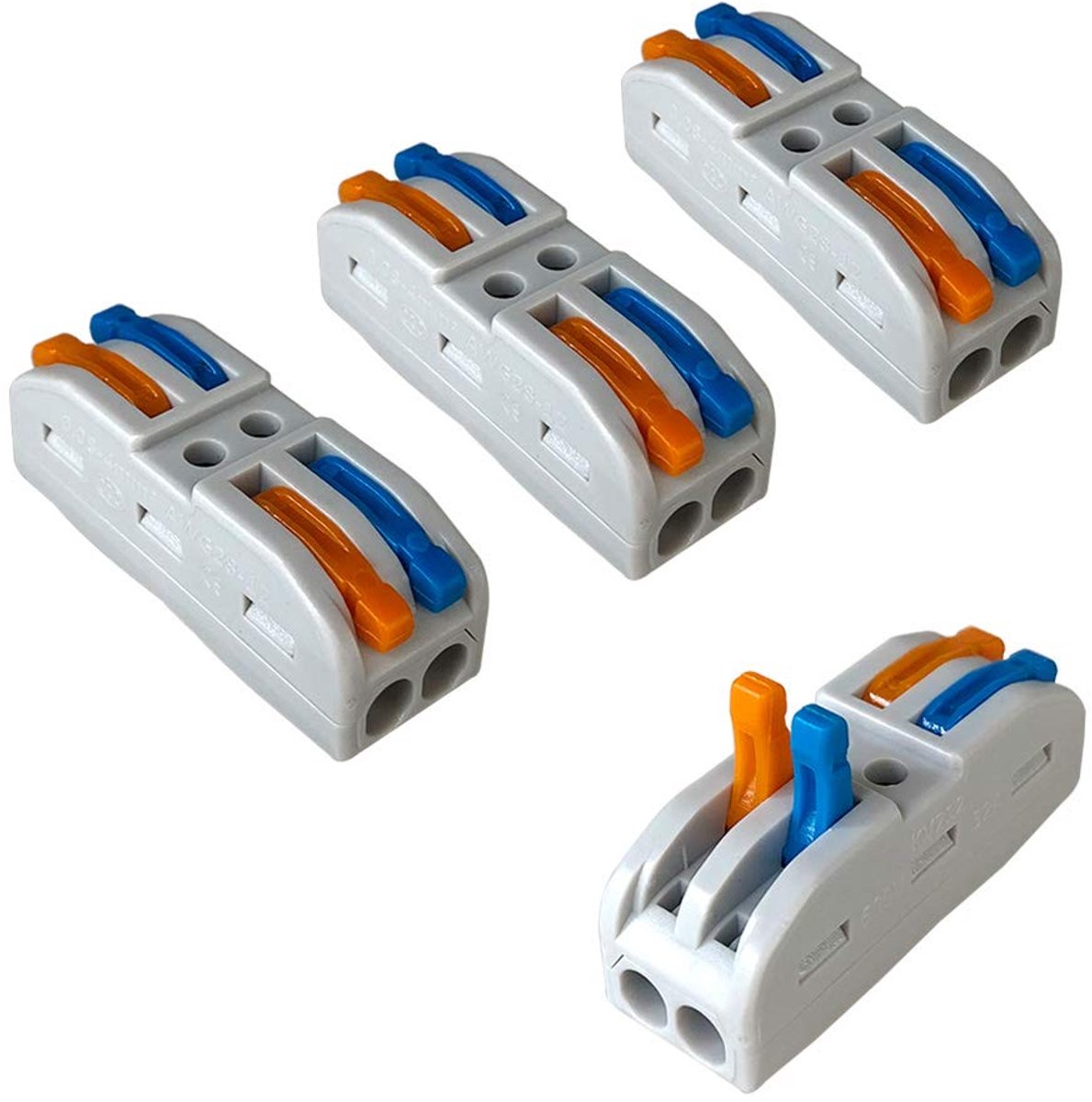 SnelShoppen - SPL-2 Kabelconnector Set, 2-in-2-uit Stekker, Compact, Dubbelzijdig, Snelle Koppeling, Aansluitklem, Multikleur, Veilig en Duurzaam