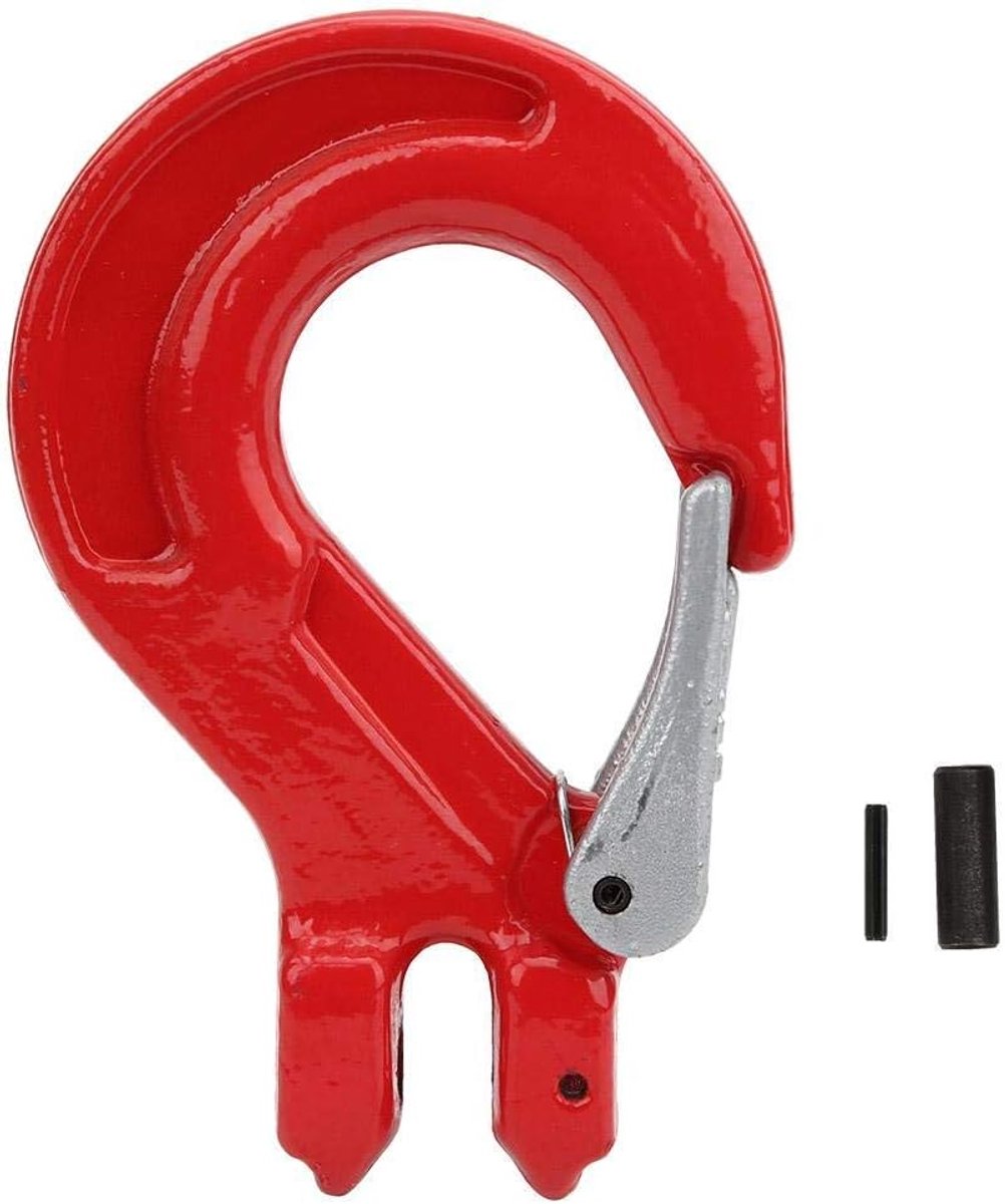SnelShoppen - Legering Stalen Crank Haak, 2 Ton Geit Hoorn Haak met Stopper voor Scheepsbouw, Hoog Laadvermogen, Veilig Sluitmechanisme, Duurzaam en S