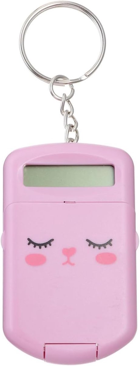 Mini Rekenmachine - Zakrekenmachine Draagbaar - Dagelijkse Berekeningen - Lichtgewicht Kunststof - 6 x 4 x 1 cm - Roze