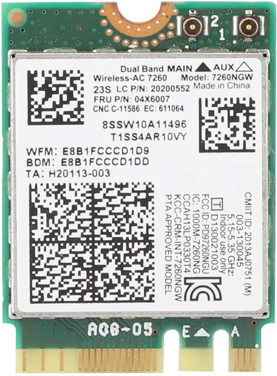 SnelShoppen - Draadloze Netwerkkaart Dual Band 867Mbps, NGFF/M2 Interface, 802.11ac Ondersteuning voor ThinkPad T440/X230S, Hoge Snelheid WiFi Kaart