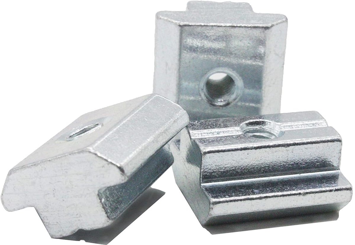 SnelShoppen - Groefsteen Zware Staal B-type Moer 6.50 Stuks, Draaddiameter M4, Voor T-groefrail en Aluminium Profiel