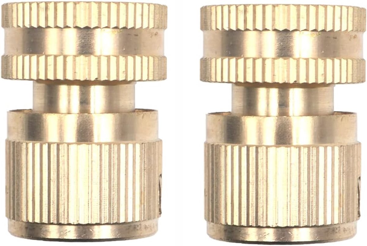 SnelShoppen - 2 Stuks Tuinslang Snelkoppeling, 3/4 Inch Messing Vrouwelijke Draad Kranen Koppeling Male Snelkoppeling Adapter Tuinslang Aansluitingen