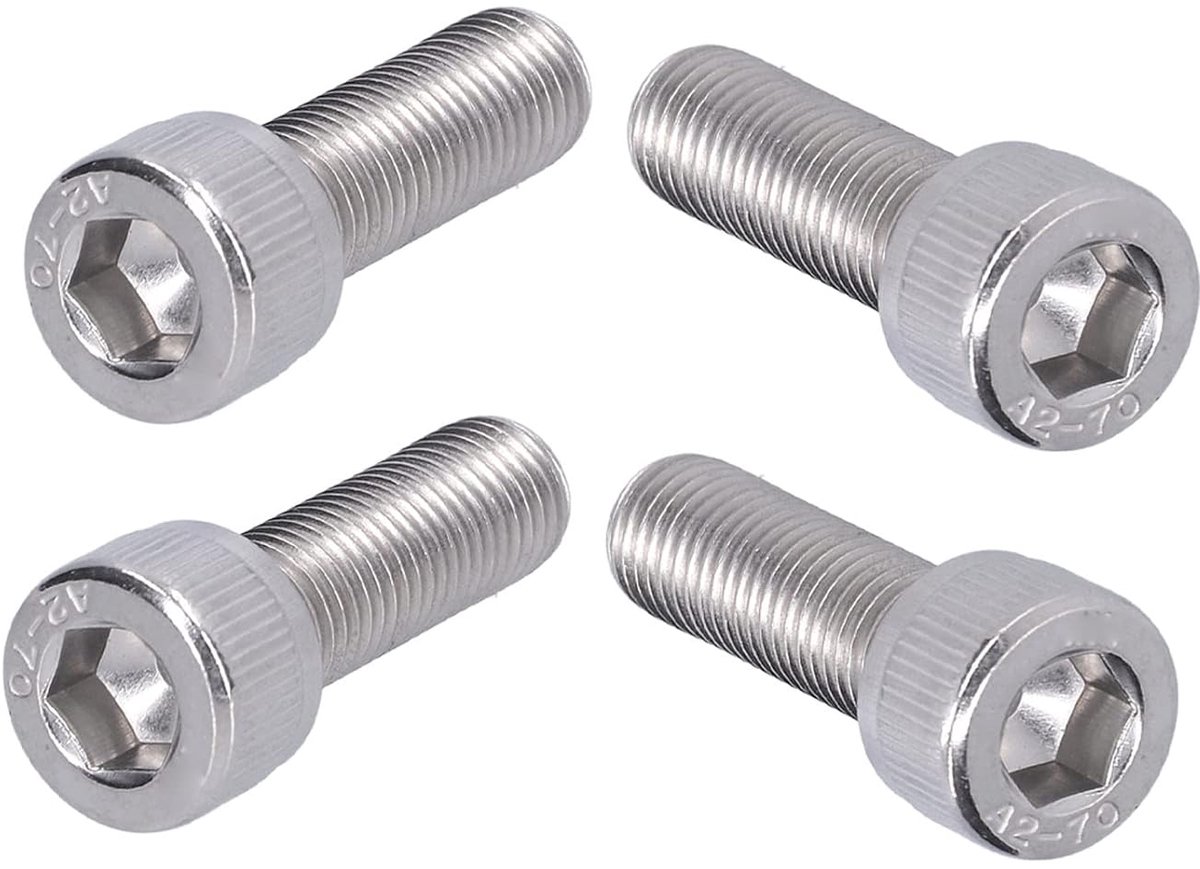 SnelShoppen - Hex Kop Schroeven M10 A2-70 Roestvrij Staal, Set van 4 Stuks voor Modelbouw, Doe-Het-Zelf, Auto-industrie (M10 x 30)