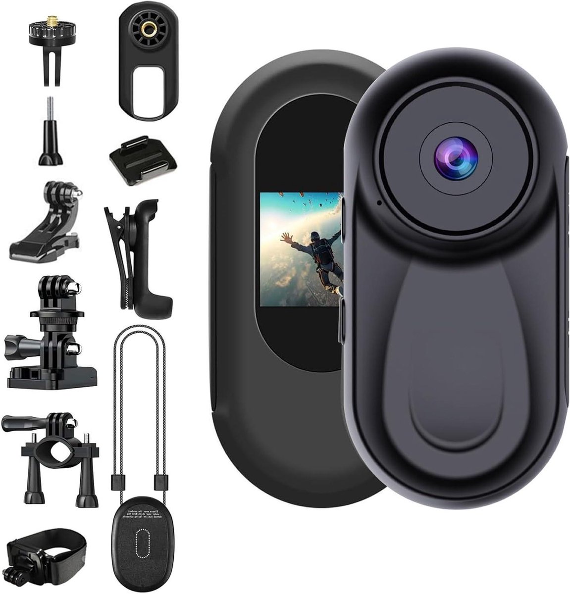 Mini Actiecamera - Sportcamera Bodycam - Avontuur Vastleggen - Nachtzicht Functie - Past Handpalm - Zwart