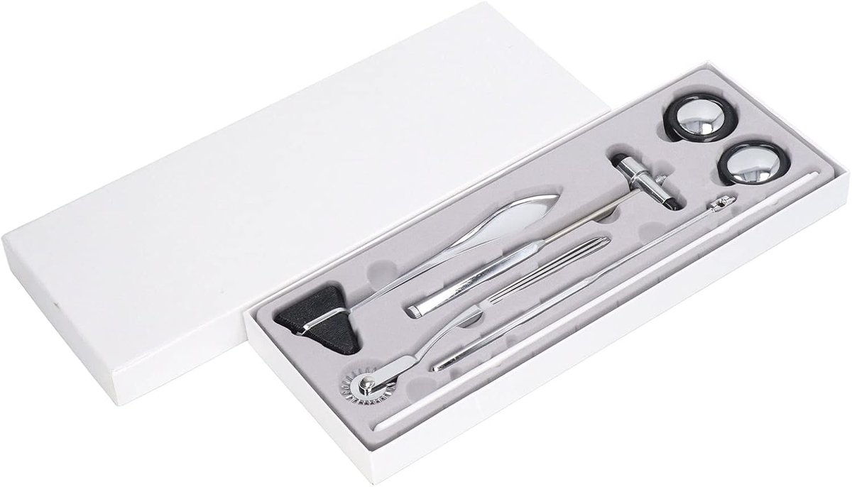 SnelShoppen - 5-delig Neurologisch Hammer Set RVS Multifunctionele Medische Hamer Set Reflexhamer voor Zenuwstelsel Onderzoek Laboratorium Benodigdhed