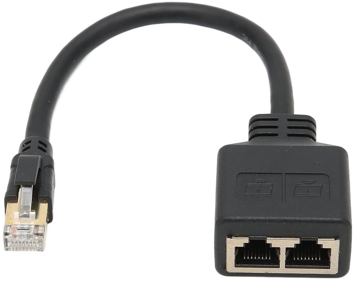 RJ45 splitter adapter - 1 naar 2 poorten - CAT8 netwerk kabel - deel snel internet zonder router - ShopVlot