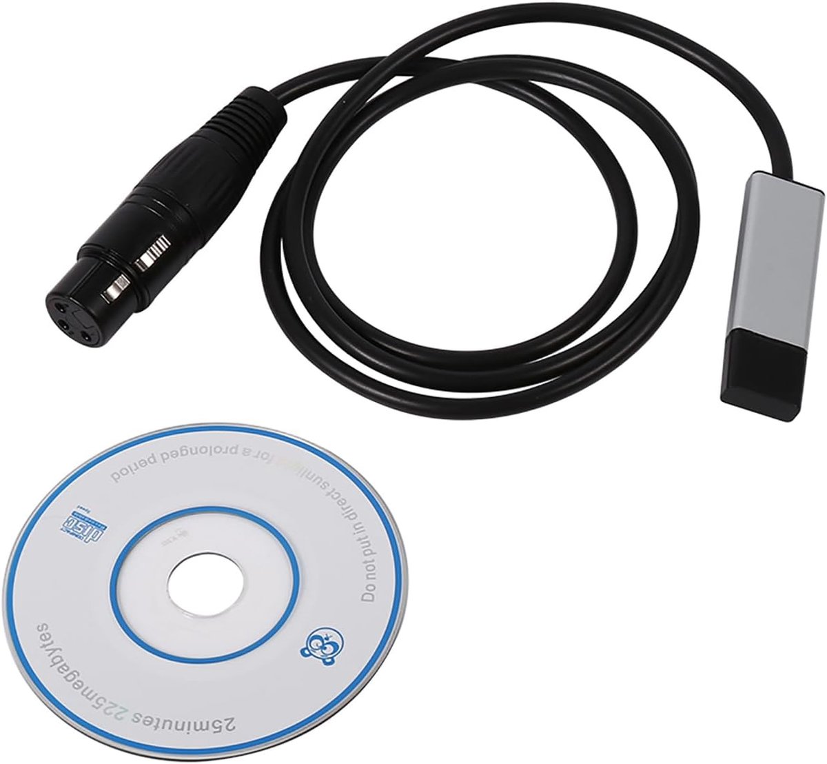 SnelShoppen - Mini USB naar DMX Interface Adapter Controller DMX512 voor Computer Stageverlichting, Dimmer, Plug & Play, Inclusief Drivers CD, Compati