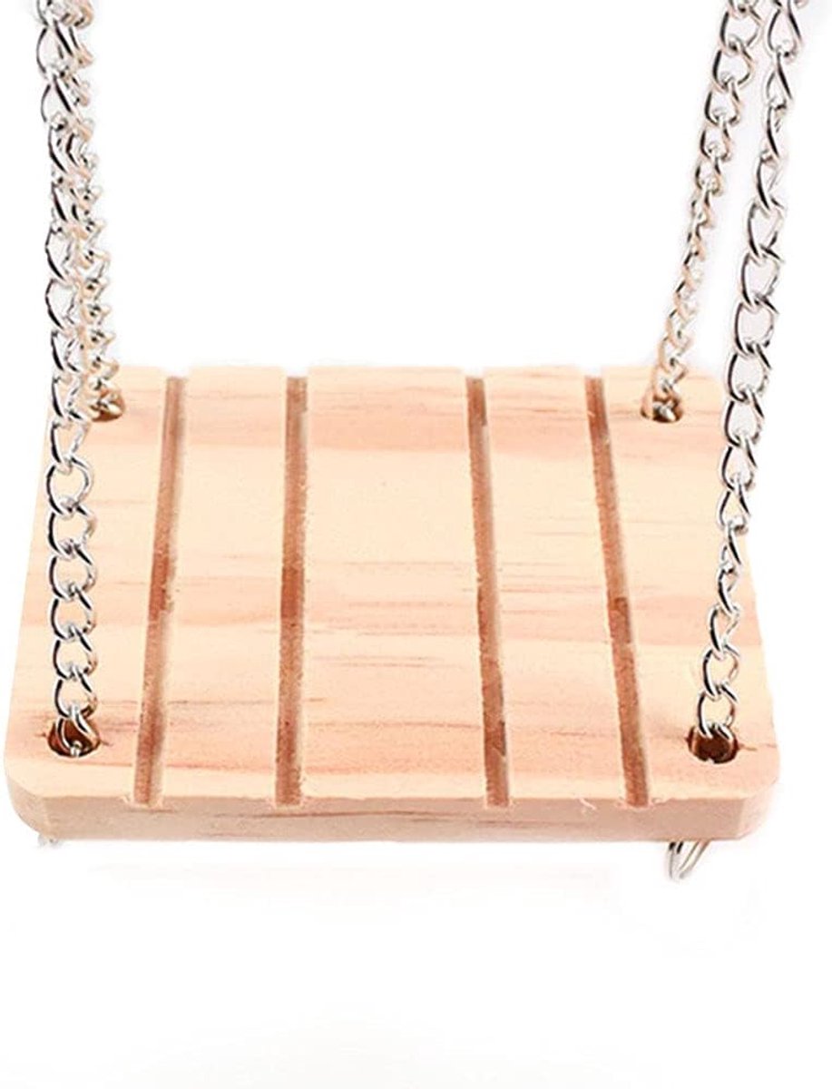 Houten Hamster Hangende Schommel - Natuurlijk Hout - Met Bel - Speel- en Slaapplekje - ShopVlot