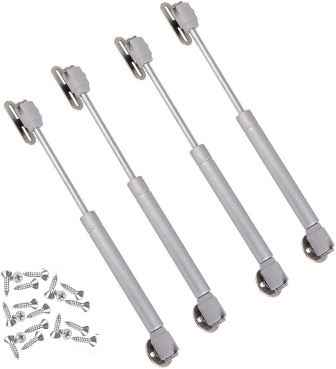 SnelShoppen - 4x Hydraulische Gasveer 120 N - Veerdrukdemper voor Opbergbakken, Deuren en Kasten - Dempers met 75-110 Graden Openingshoek - 27.7 cm Ar
