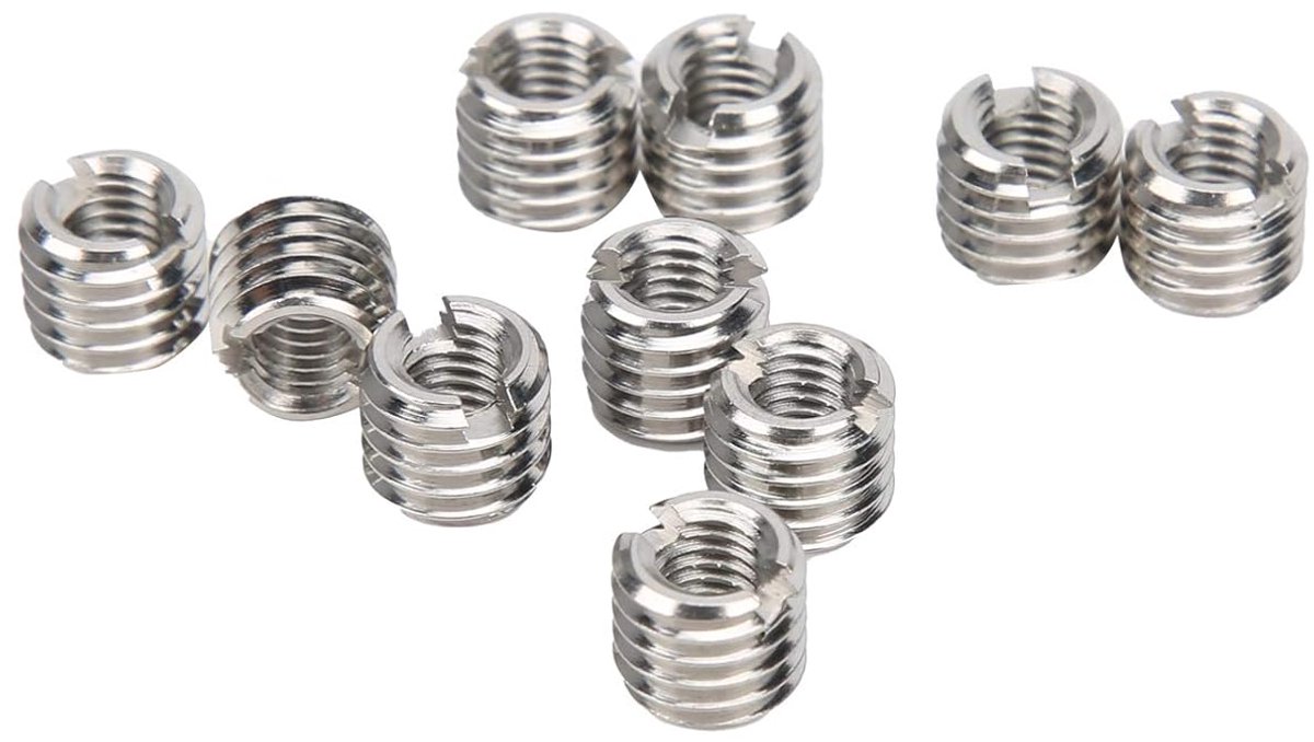 SnelShoppen - Draadreducerende Moer Set - 10 Stuks - Zelftappende Draadinsert M5x0.8mm naar M8x1.25mm - RVS Draadreparatie voor Elektronica en Stoomtu