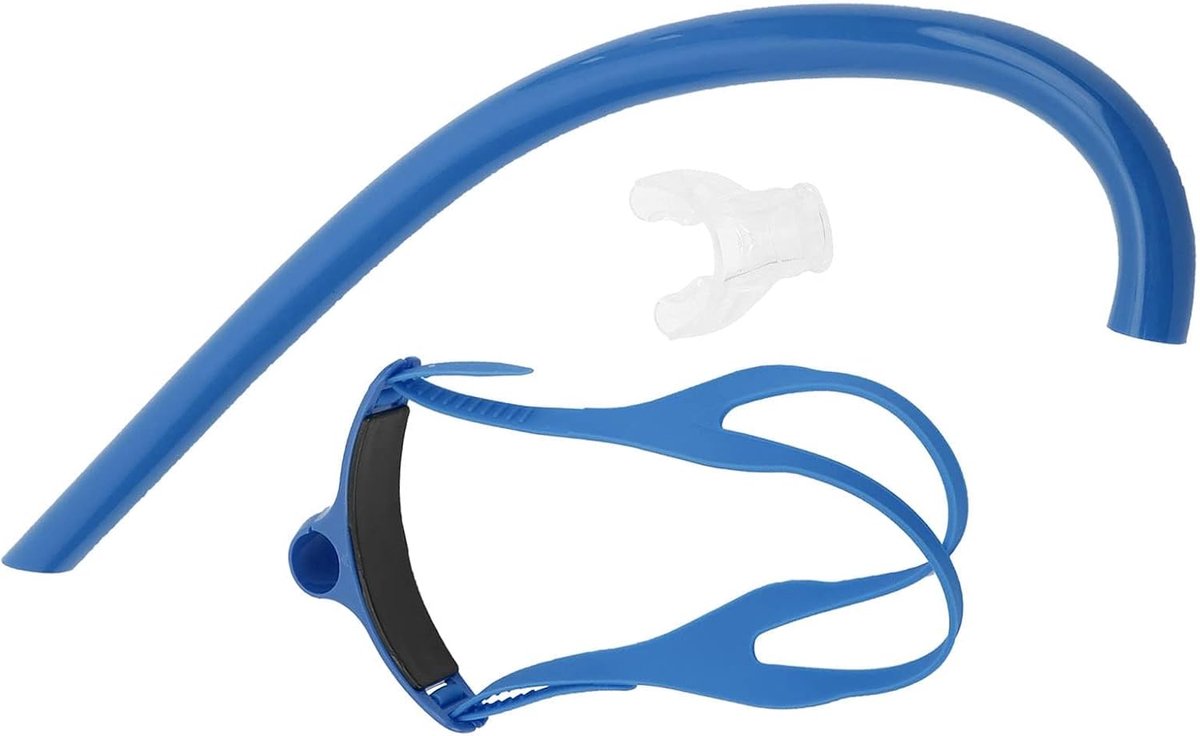 SnelShoppen - Snorkelset voor Zwemmen met Vooraf Geassembleerde Snorkel, Siliconen Mondstuk, Ideaal voor Zwemtraining, Blauwe Kleur, Hoogwaardige Mate