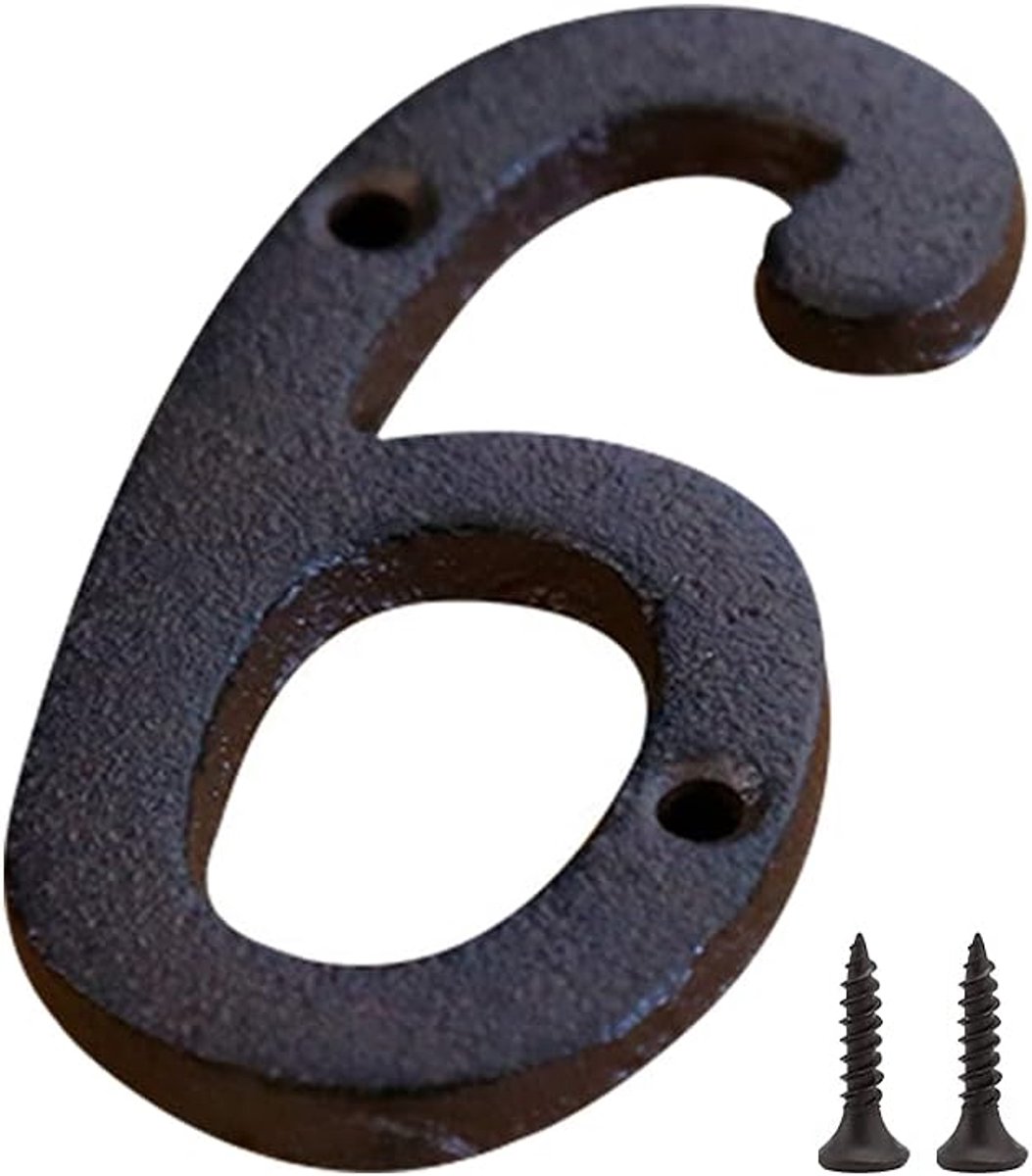 Retro Iron Numbers Rustic Cast Iron Home Address Number Small Metal Numbers Wrought Signs for Home, Street, By - ShopVlot
