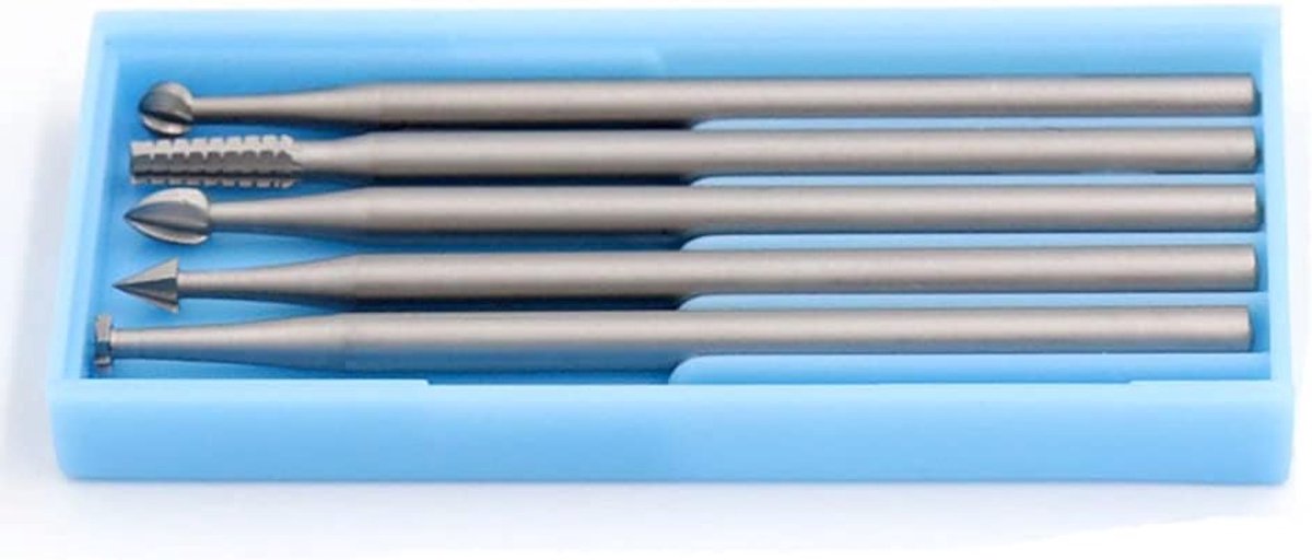 SnelShoppen - Graveerboutset 6 Stuks Professionele Tungstalen Stalen Rotatie Cutter Messen met 2.35mm Schacht voor Houtsnijden, Frezen en Boren (Groot