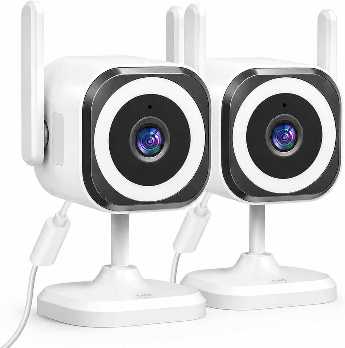 Beveiligingscamera Set - WIFI Camera - Huisbewaking Binnen - 3x Optische Zoom - IP66 Waterdicht - Wit