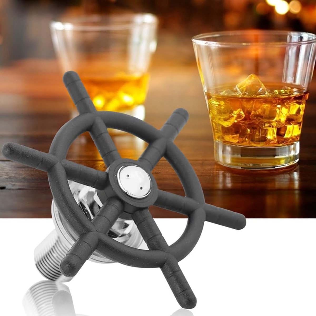 SnelShoppen - RVS Glazen Spoelkop voor Bar - Multifunctionele Glazenreiniger - Ideaal voor Bier, Koffie en Cocktails - Geen Stroom Nodig