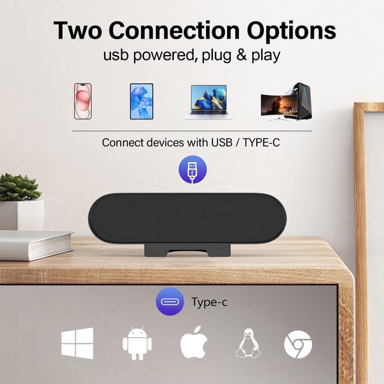 USB monitorluidspreker - Draagbare soundbar - Muziek en films - Clip-screen ontwerp - null - Zwart — afbeelding 4