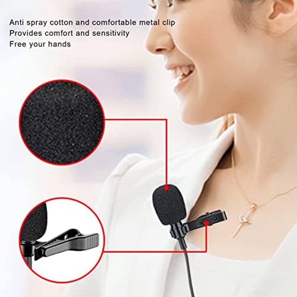 SnelShoppen - Professionele Lavalier Microfoon Type C, Draadloze Clip-on Microfoon met Intelligente Geluidsonderdrukking, Omnidirectioneel, Ideaal voo