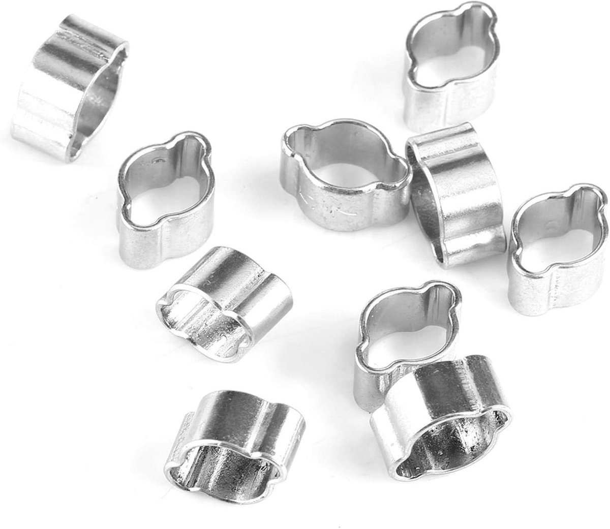 SnelShoppen - 10 Stuks Gegalvaniseerde RVS Slangklemmen Verstelbaar RVS Vaste Buisklem met Dubbel Draad (5-7mm) voor Tuin en Klussen