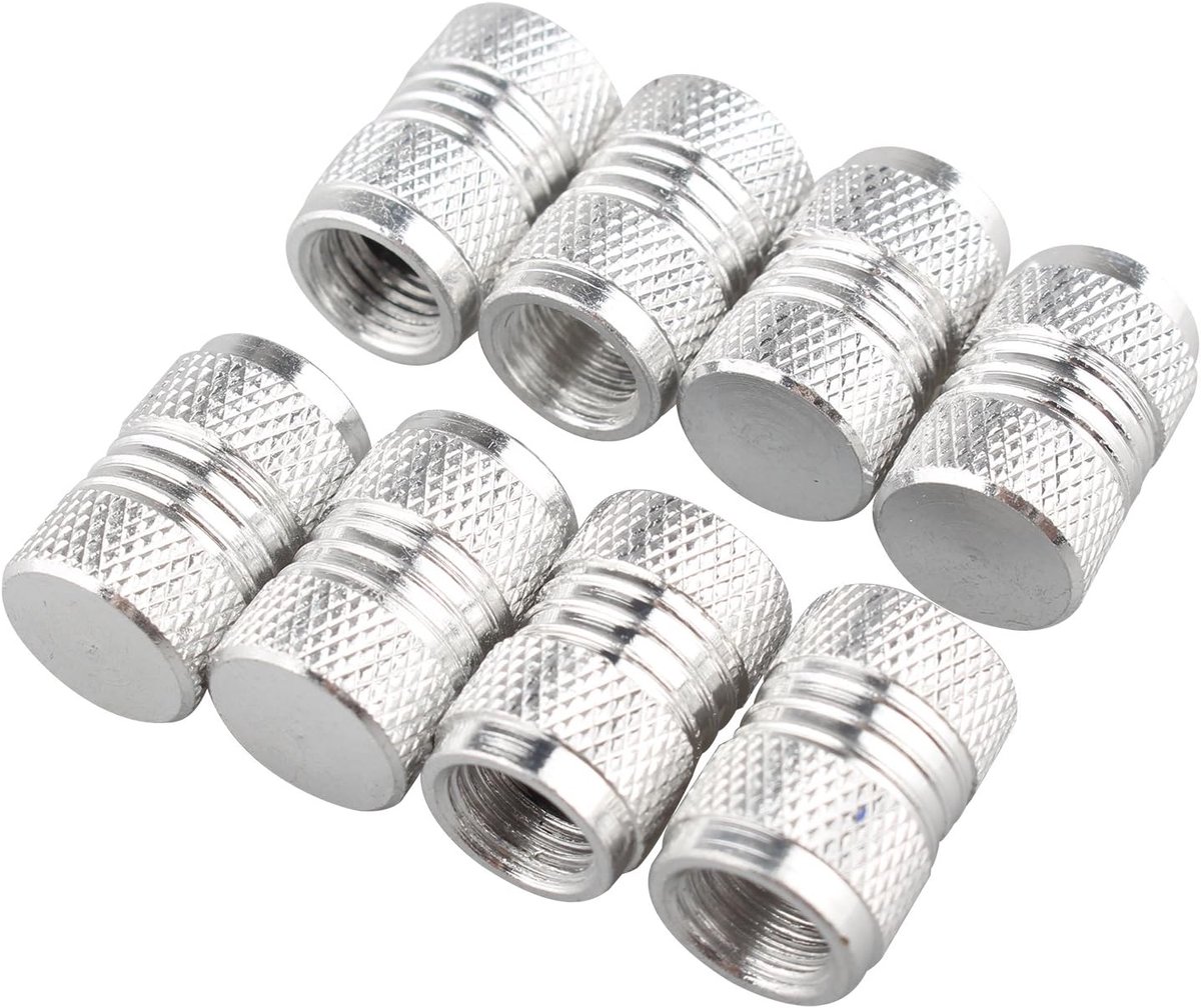 8pcs Aluminum Fabric Caps Car Truck Bicycle Band Wheel Wheels Trim Air Valve Caps Band Cover (Silver) - ShopVlot