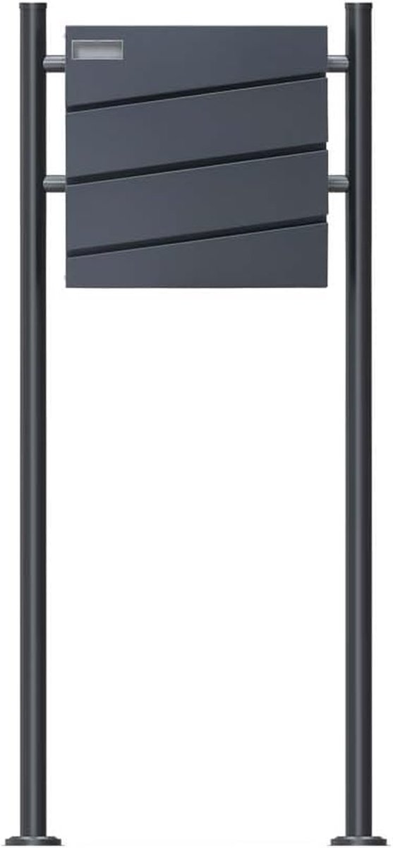Staande Brievenbus - Brievenbus met standaard - Post Ontvangen - Inclusief krantenvak - 120 cm hoog - Antraciet