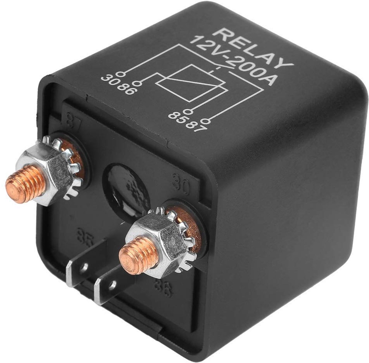 SnelShoppen - WM686 Startrelais 12V DC 200A 4-polig ON/OFF Auto Truck Motor Schakelaar Heavy Duty Betrouwbaar Starterrelais voor Batterij Controle