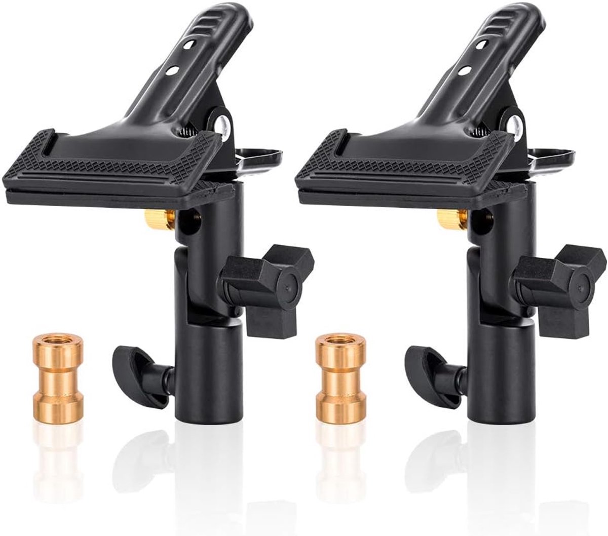 UTEBIT 2 Pcs Photo Studio Folding Reflector Holder with 1/4 Inch to 3/8 Inch Female Screw, Versatile Reflector Holder - ShopVlot