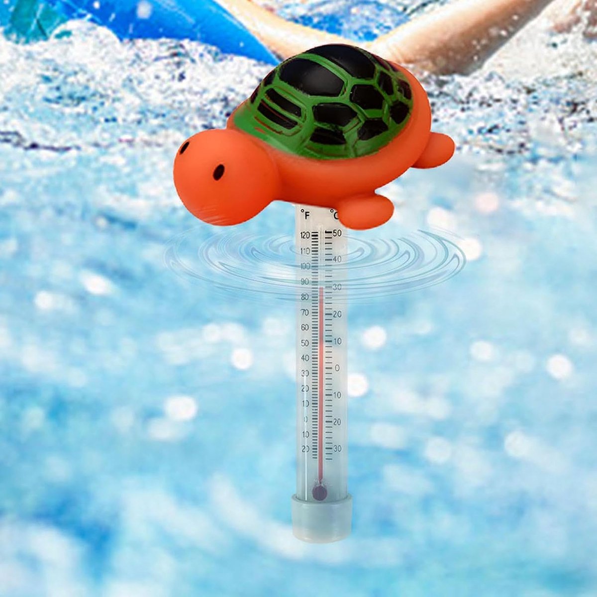 Zwembad Temperatuurmeter - Waterthermometer Drijvend - Watertemperatuur Meten - Kleurvast Robuust PVC - 17.9 Centimetres - A