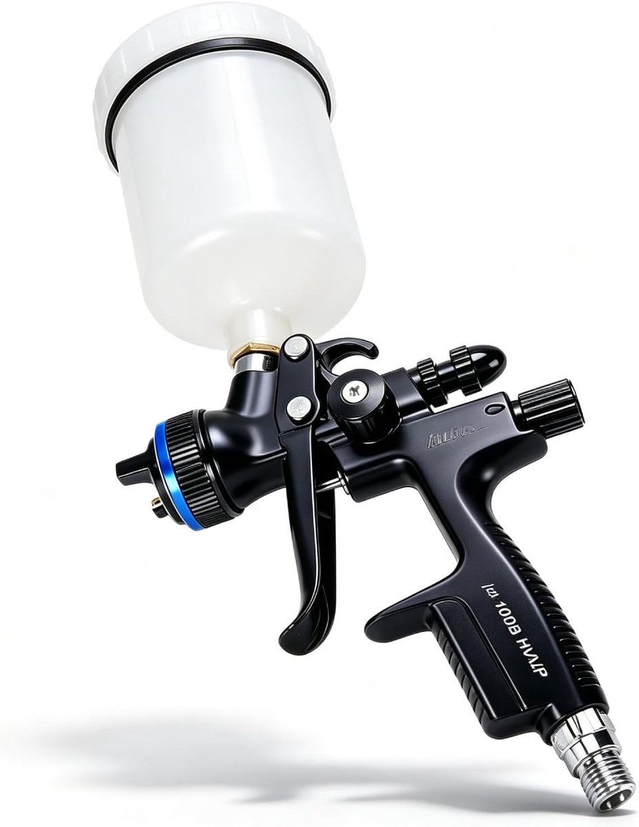 Professionele HVLP Verfspuit met 600ml Cup en 1.3mm Nozzle voor Auto en Meubels, Inclusief Reinigingsborstel en Accessoires