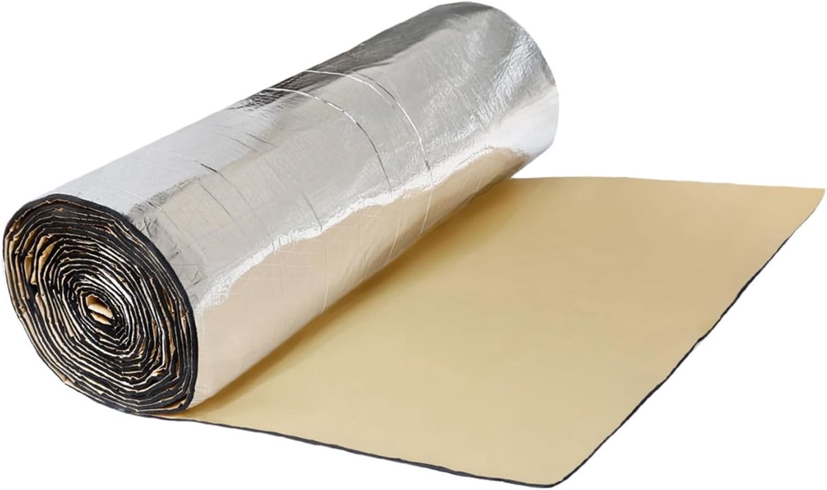 SnelShoppen - Geluidsisolatie Mat Auto 6.8sqft 5mm Geluidsabsorberende Schuim Rubber Vochtbestendig Lichtgewicht 64.8 x 39.4 Inch