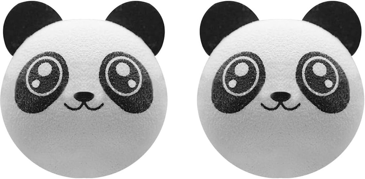 SnelShoppen - Schattige Panda Antenneballen voor Auto - EVA Decoraties met Grote Ogen - Weerbestendig en Antibotsing - Set van 2 - Unieke Auto Accesso
