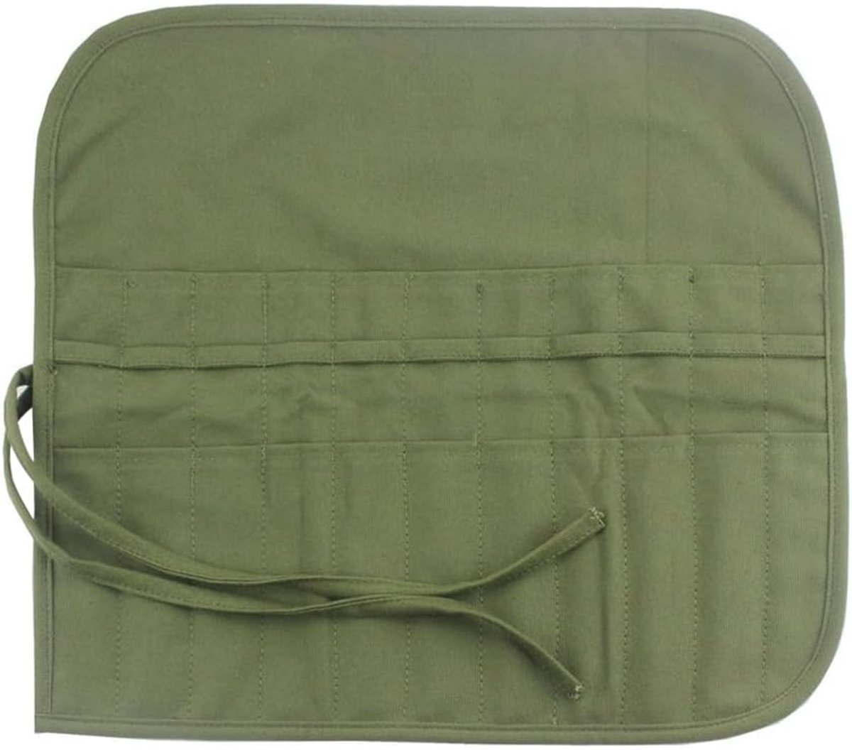 SnelShoppen - Brush Roll Up Tas met 22 Compartimenten voor Penseelopslag - Canvas Organizer voor Waterverf, Gouache, Acryl en Kunstbenodigdheden - Lic