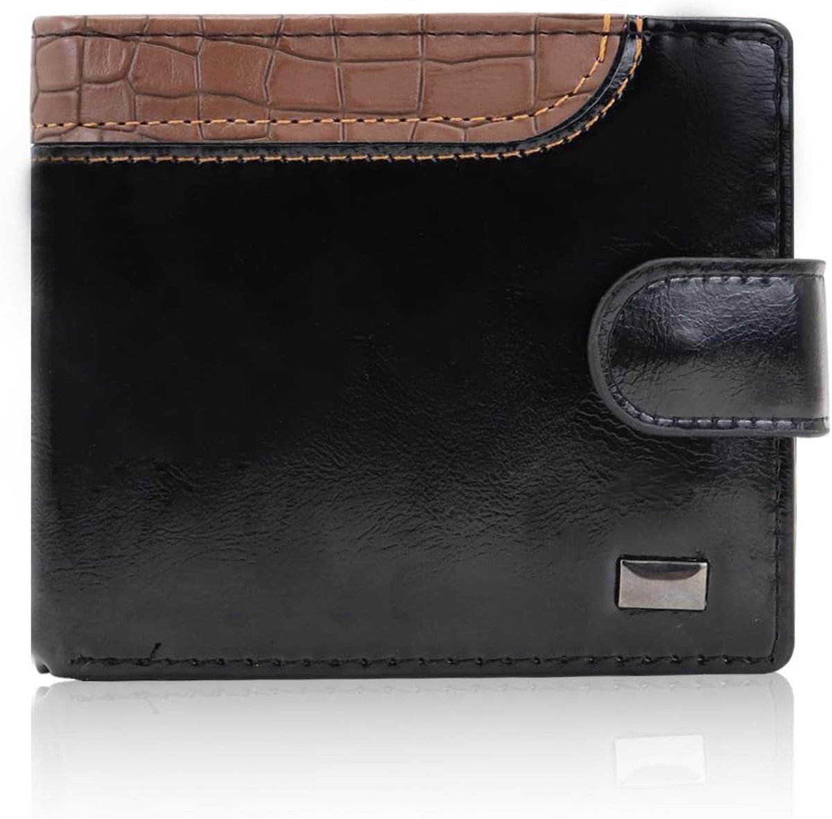 SnelShoppen - Herenportemonnee - Vintage - PU Leer - Slank - Met Muntzakje - Multifunctioneel - Minimalistisch - Met ID Venster - Meerdere Kaartsleuve