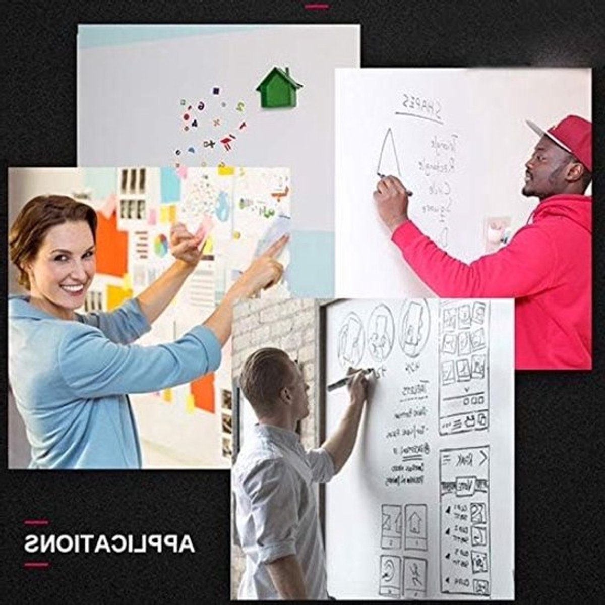 Magnetisch Whiteboard Wandstickers voor Memos, Notities en Maaltijdplanning in Huis, Kantoor en Keuken