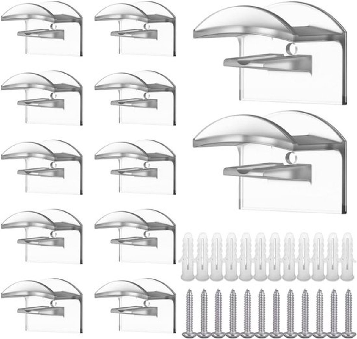 Set van 12 Transparante Zelfklevende Hoedhaken - Minimalistische Hoed Organizer voor Muur, Cap Houder en Hoed Plank