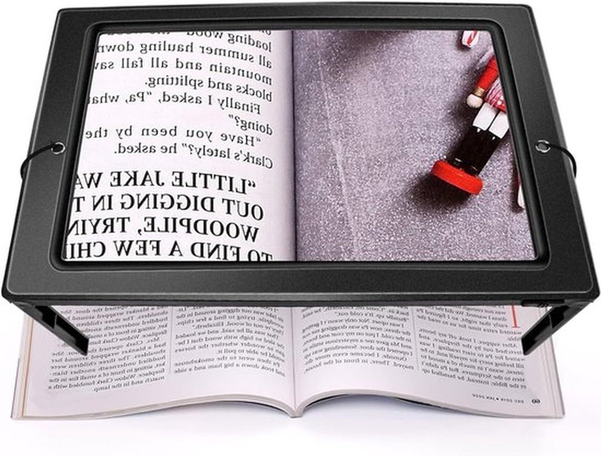 Grote Handsfree Vergrootglas met Verlichting - 5X Vergroting, Opvouwbaar en Draagbaar voor Ouderen, Ideaal voor Lezen en Hobby's
