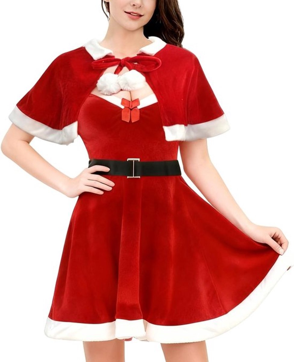 Vrouwelijk Kerstman Kostuum voor Dames - Santa Outfit voor Feestdagen, Carnaval en Cosplay - Elegante Santa Jurk voor Kerstmis