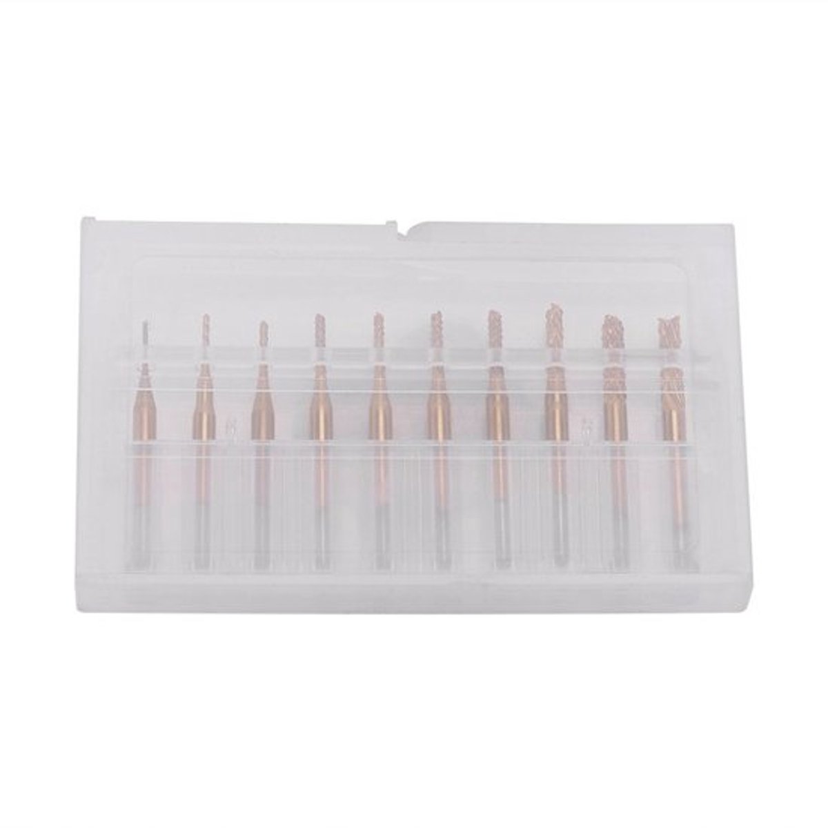 10-delige Router Bit Set voor Precisie Frezen, 0.8mm-3.17mm HSS Frees, Coated voor Nauwkeurig Werk, Ideaal voor Gaten, Groeven en Randen