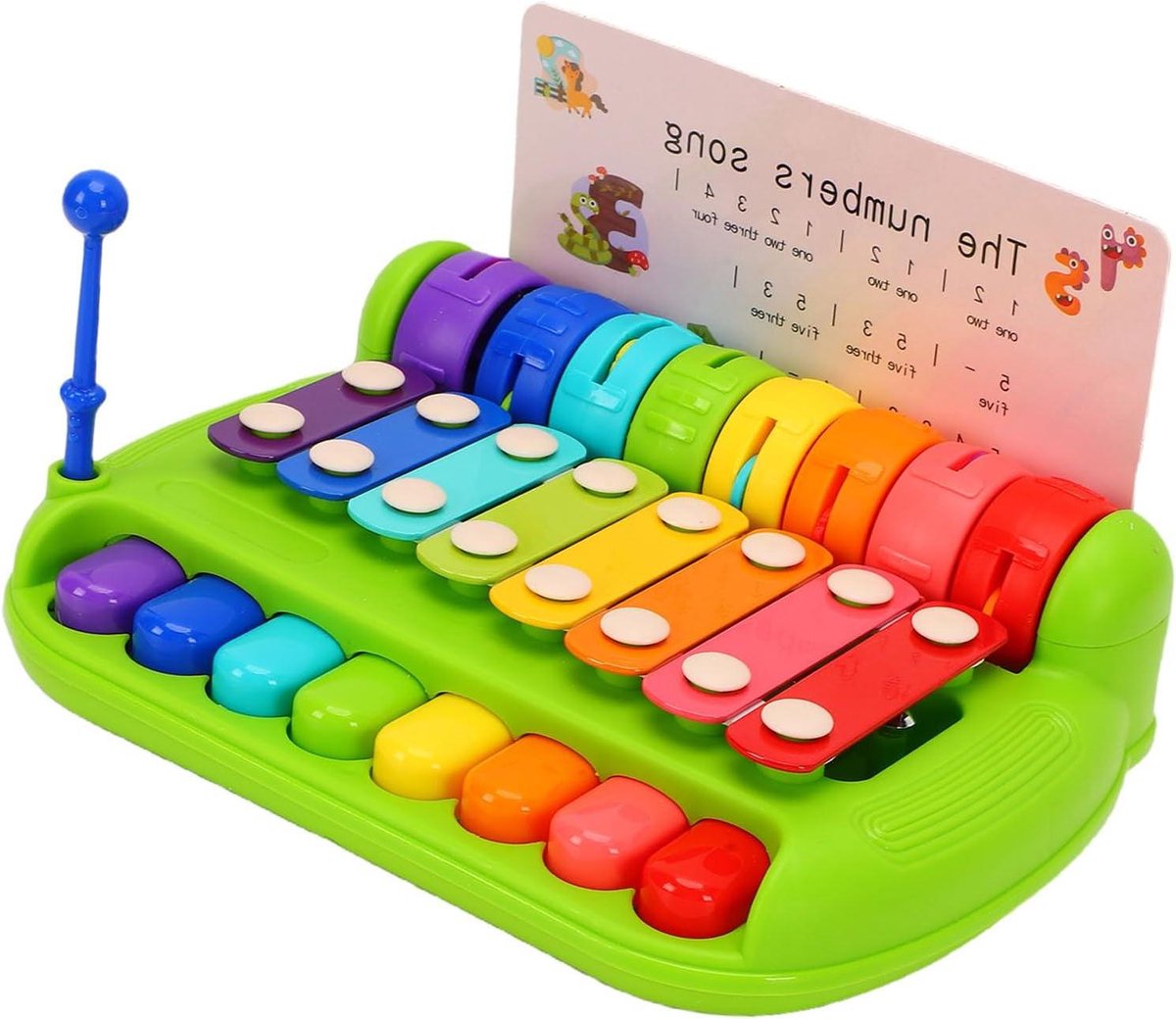 Babymuziekinstrument - Educatief Percussiespeelgoed - Ontwikkeling Muzikaal Gevoel - Meerdere Geluidseffecten - 21x16x6cm - Kleurrijk
