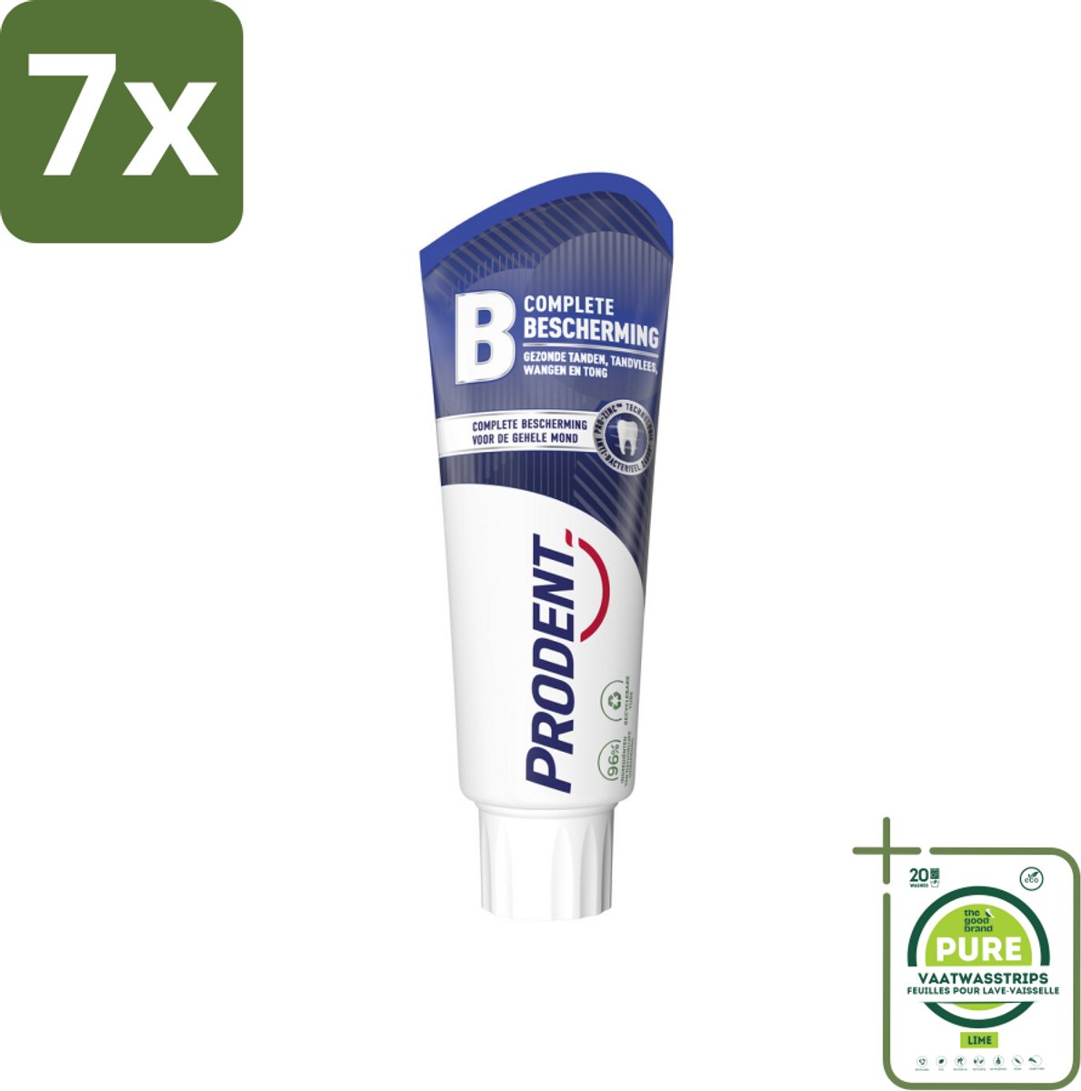 7 x Prodent – Tandpasta – Complete Bescherming – Pro-Zinc Technologie – 75 ml - Grootverpakking - Tandpasta - Mondgezondheid - Antibacteriële Tandpasta - Pro-Zinc - Fluoridetandpasta