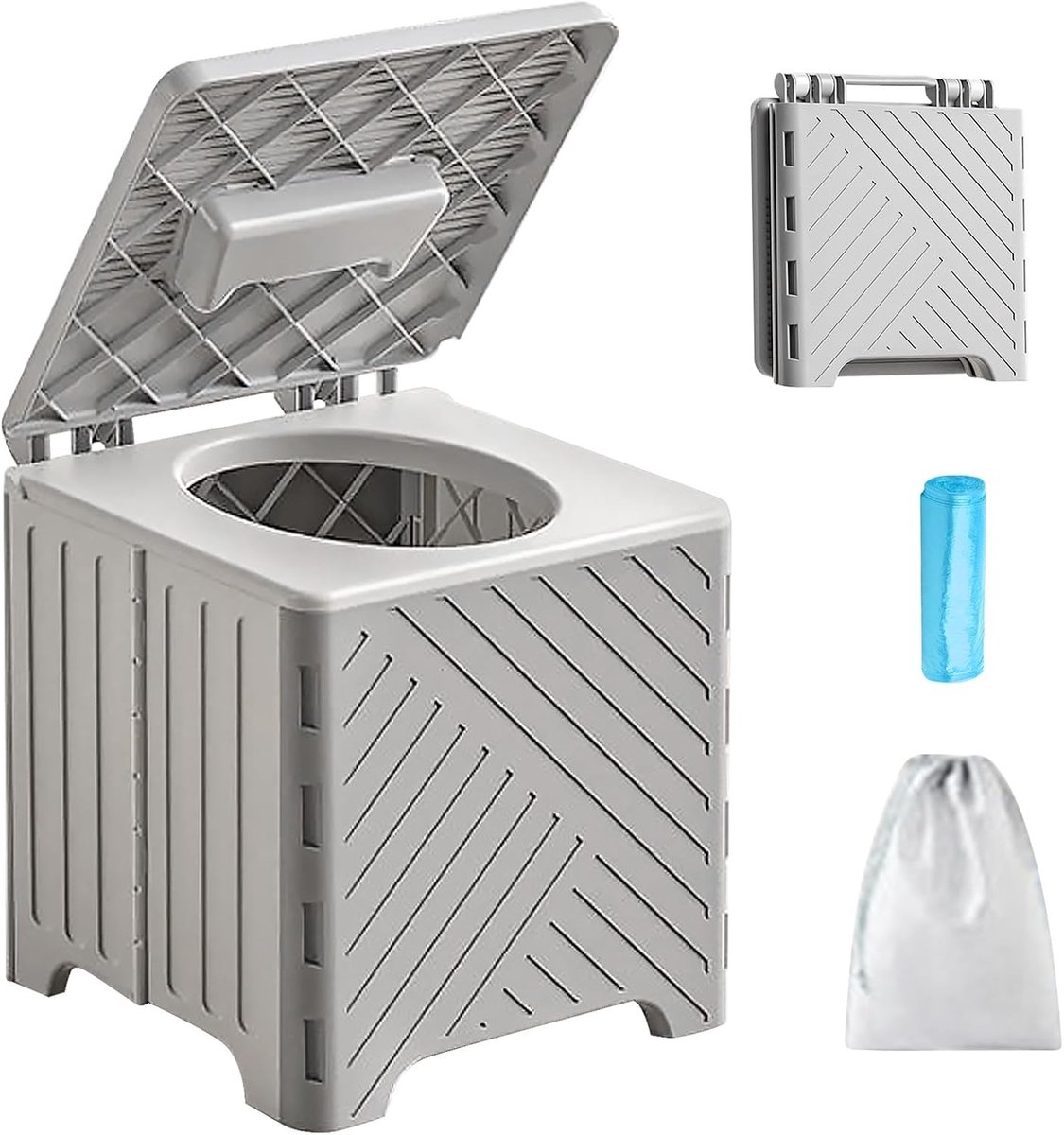 Vouwbaar Toilet voor Kinderen - Ideaal voor Reizen, Camping en Auto, Inclusief Opbergzakken en Draagbaar Ontwerp