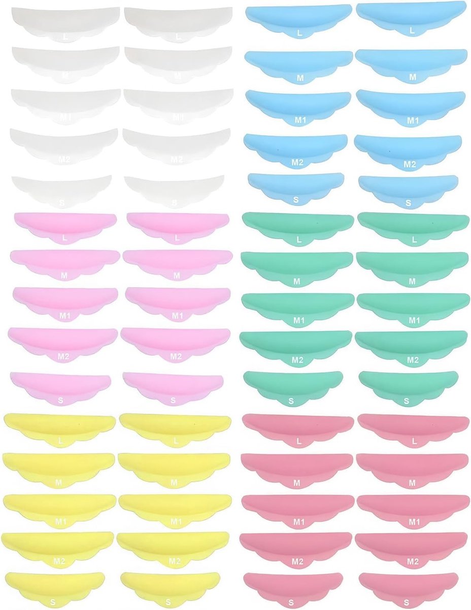 Set van 60 gekleurde siliconen wimperpermpads - Herbruikbare en duurzame stylingtools voor wimperextensions, krulijzers en wimperverzorging