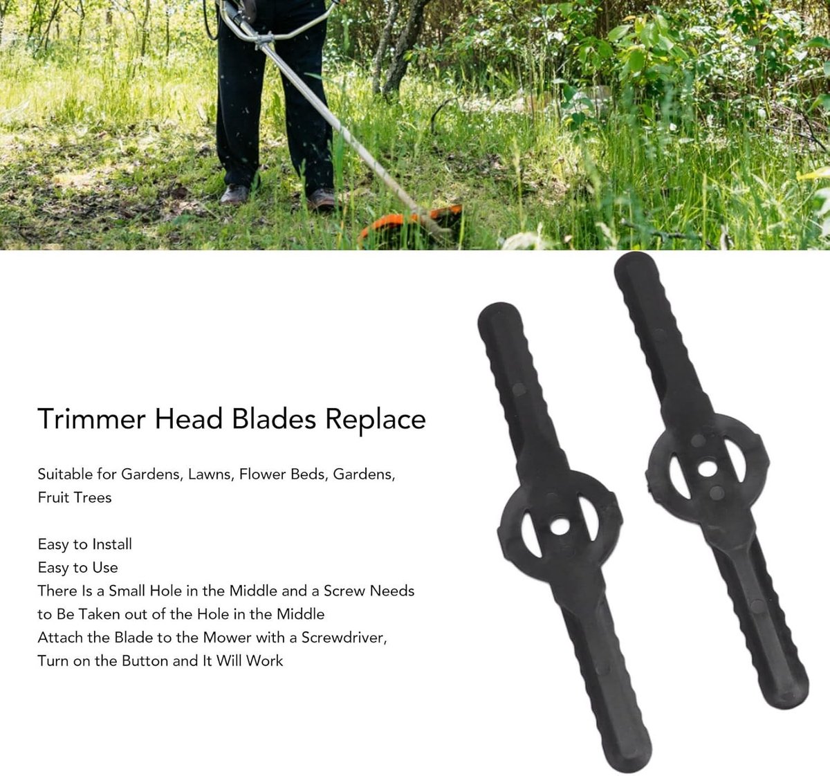 30 Stuks Vervangende Bladen voor Grastrimmer, Plastic Maaiaccessoires voor Tuin en Gazon, Geschikt voor Elektrische Onkruidtrimmers